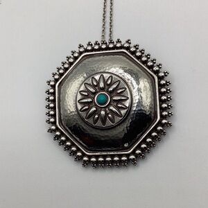 Brighton Silver TELLURIDE WEST
Octagonal Hammered Pendant
Necklace JM5983 NWT